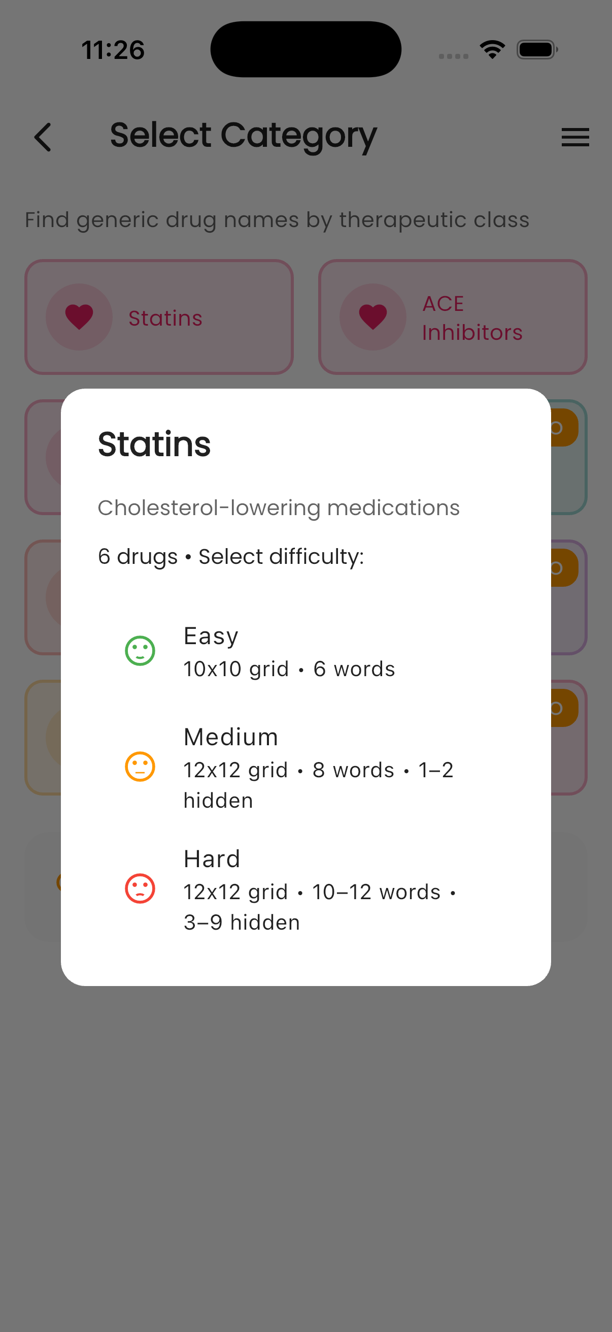 Difficulty Selection