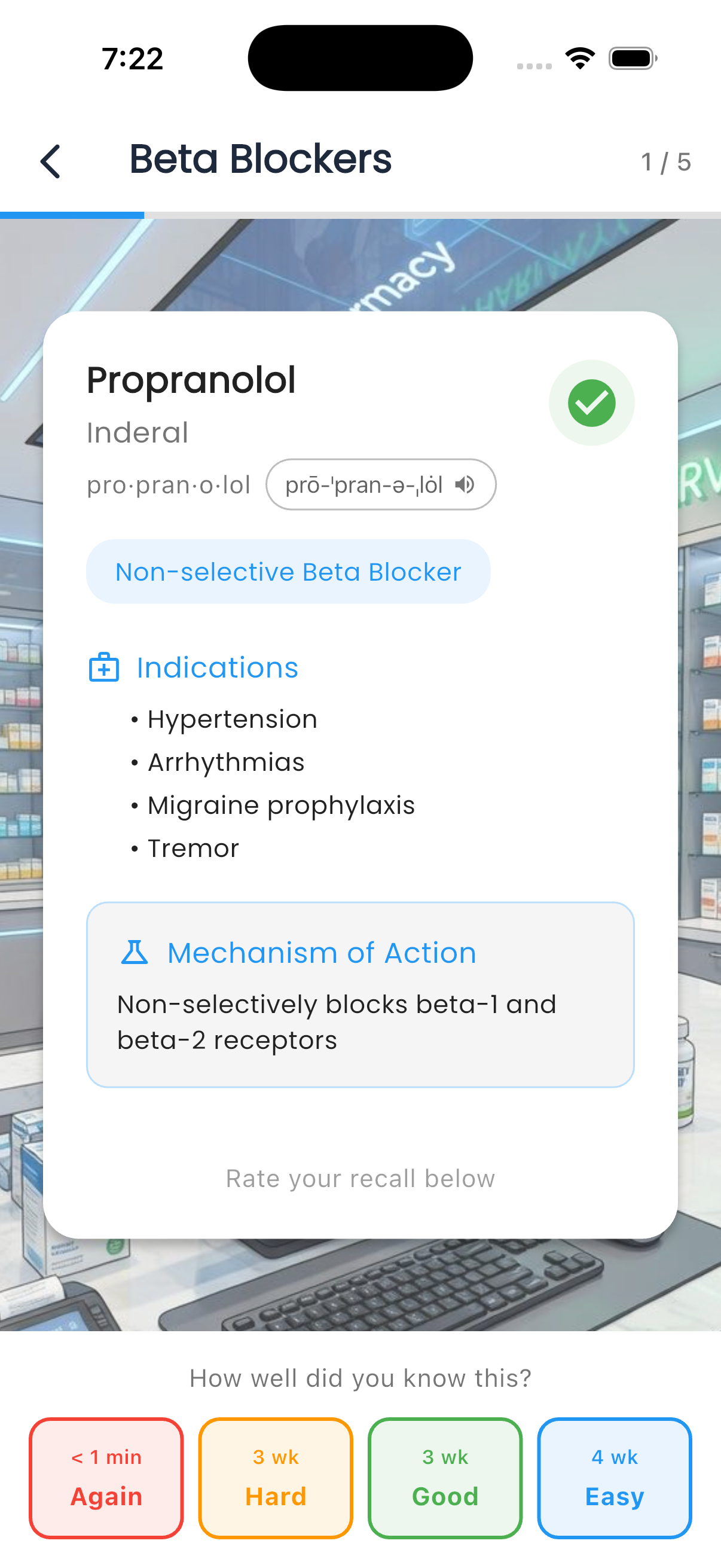 Flashcard Back with Drug Details
