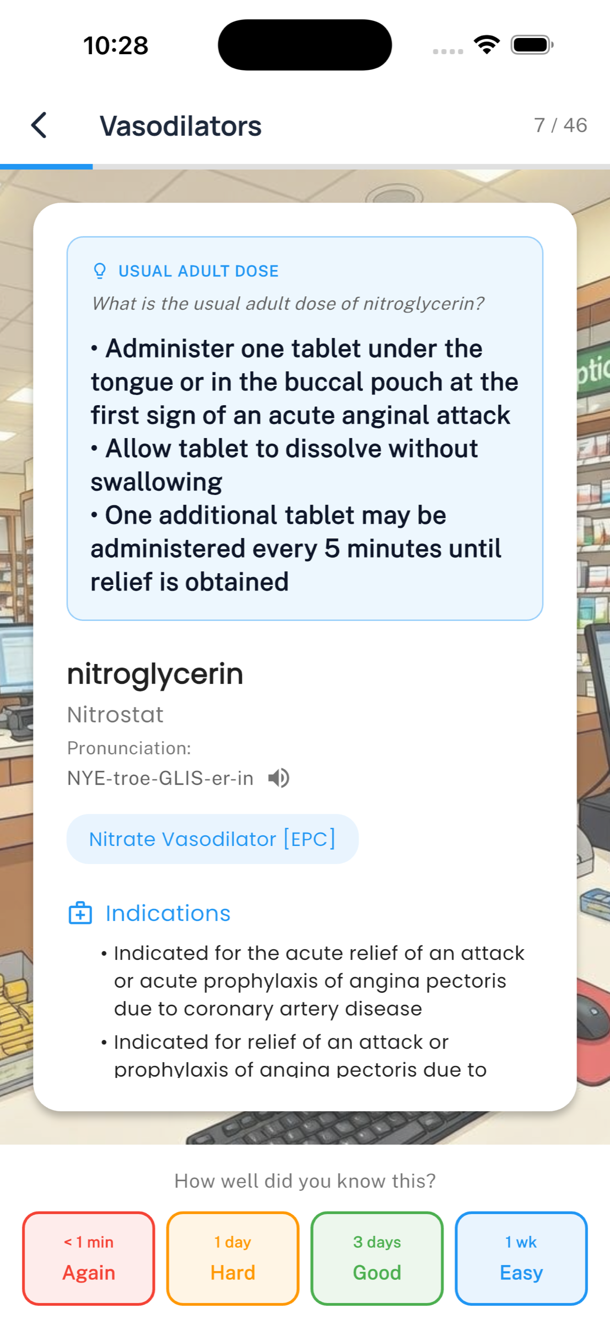 Flashcard Back with Drug Details