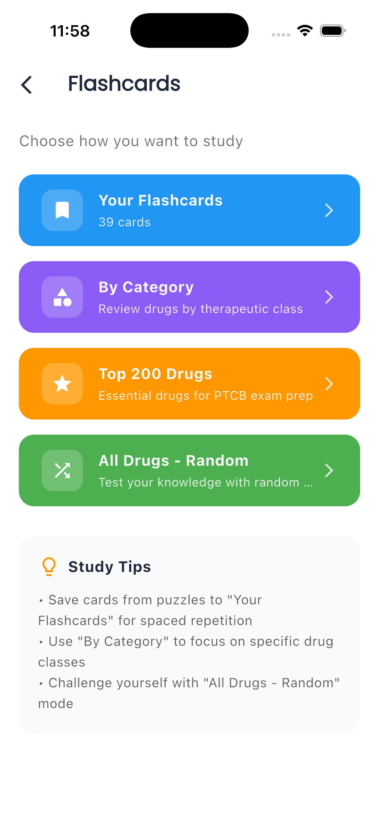DrugSpot Flashcard Study